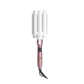 BELLEZZA : Digital and Foldable 1" Three Barrel Waver. (White Pink Rose)