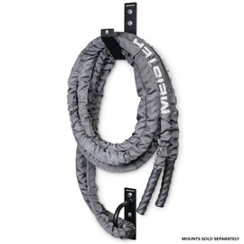 Meister Professional Sheathed Battle Rope for Strength & Conditioning Gym Workouts - 1.5" Diameter - Gray