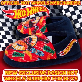 Hot Wheels Boys Slippers for Children Toy Racing Car Mules Slip On Slippers, multicoloured