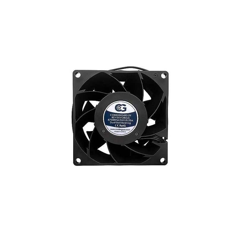 Coolerguys 80x80x38mm 24V DC High Speed 3pin Fan CG8038H24B2-3Y