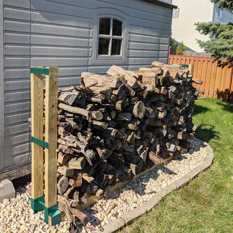 MOFEEZ Outdoor Firewood Log Storage Rack 2x4 Bracket Kit, Fireplace