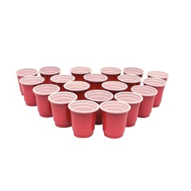 TG,LLC Treasure Gurus 20pc 2oz Miniature Plastic Red Liquor Shot Glass Mini Alcohol Party Cup Small Disposable Barware