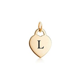 Letter L Gold Plated Heart Charm for Bracelets, Necklace, Earrings & Custom DIY Jewelry