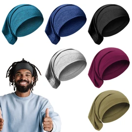 6 Gorros de Rastas de Licra Tubo de Rastas Bandas de Rastas Unisex Spandex Envolturas para Cabeza de Rastas Elásticas de Pelo Largo para Mujer Hombre, 6 Colores (Color Retro)
