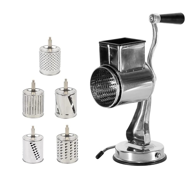 Acesunny Manual Vegetable Cutter Vegetable Slicer Drum Grater with 5