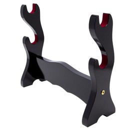 Shadow Cutlery SH9020 Double Sword Stand - Premium Piano Black Finish W/Red Felt