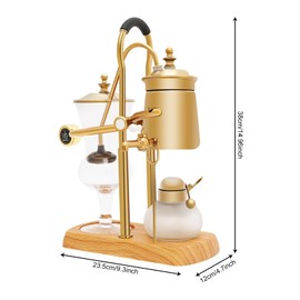 ReqianXH Balance Siphon Coffee Maker Vintage Coffee Maker Gravity Coffee Maker Elegant Retro-Style Design 400ml/13.53oz Capacity Gold
