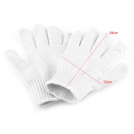 Yuecoom Cut Resistant Gloves, 1 Pair Kitchen Cut Gloves Stainless Steel Wire, Cut Resistant White Cooking Gloves for Gardening, Butcher's Work, Outdoor Protection Tool