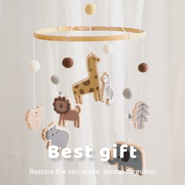 Mobile Baby Wind Chimes with Colourful Safari, Changing Table for Nursery Decoration, Pendant Bed Bell for Baby Bed, Newborn Gift for Babies, Boys, Girls