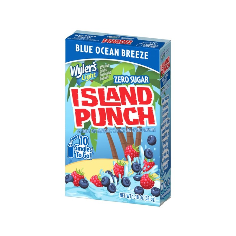 Wyler's Light Island Punch, Blue Ocean Breeze, 10 CT, (Pack