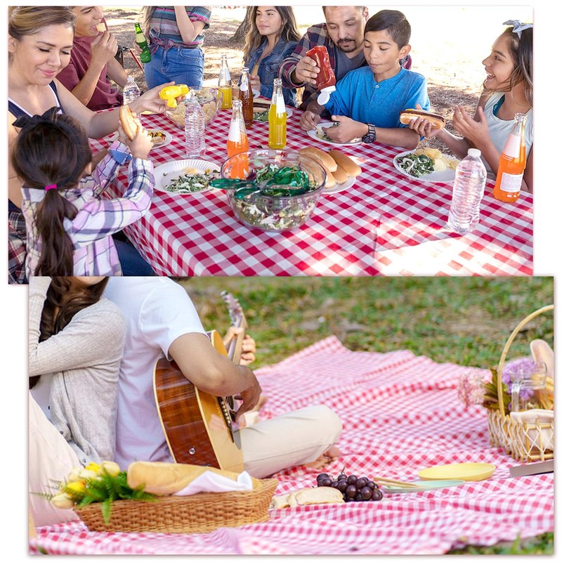 4 Pack Red Table Cloth, Plastic Birthday Table Cover Disposable