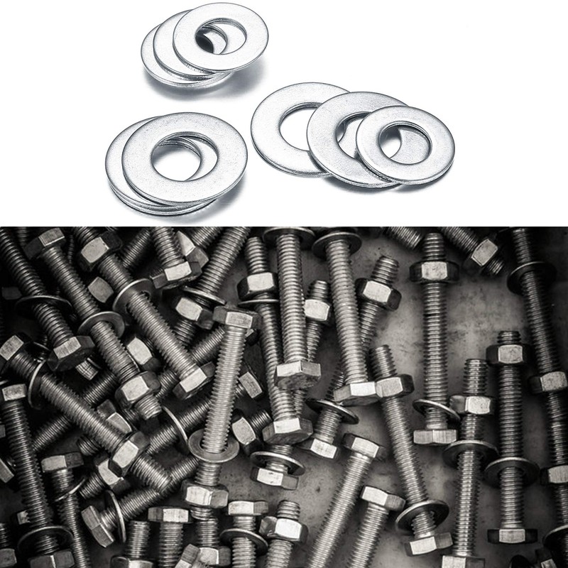 360PCS Flat Washers, Stainless Steel Silver Round Metric Flat Washers