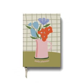 Yop & Tom Daily Planner - Productivity Planner with Flower Vase Illustration - Weekly and Daily Organizer with Time Slots