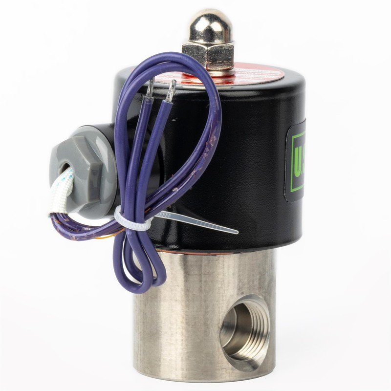 U.S. Solid 3/8" Solenoid Valve - 12V DC Stainless Steel