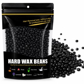 1KG Hard Wax Beads | Gentle Hair Removal Wax Beans for Full Body | Brazilian Bikini Face Legs Eyebrow | No Strips Needed | Professional Hard Wax Beads Hair Removal for All Body (BLACK)