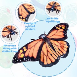 FRANKIEZHOU Realistic Monarch Butterfly Stuffed Animal-Orange 10 Inch,Beautiful Moth Plush Toy