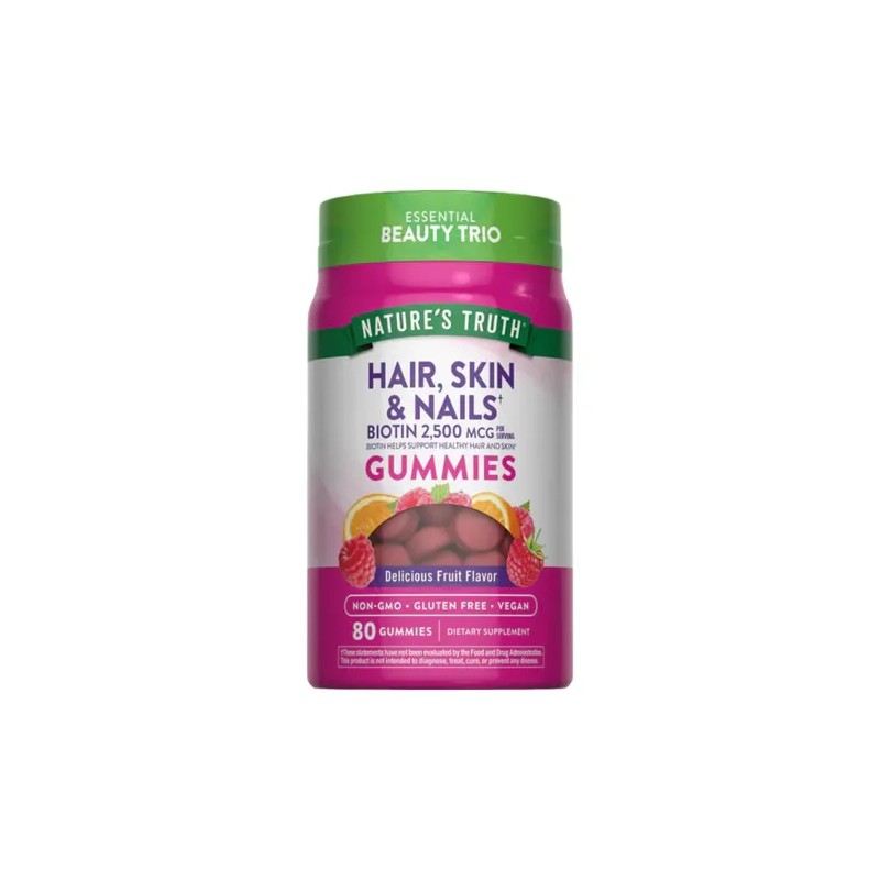 Gomitas Veganas Biotina Natures Truth Cabello Piel Uñas 80 Porciones
