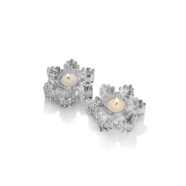Mikasa Celebrations by Rejoice 4.25-Inch Snowflake Votive, Set of 2