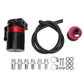 Car Oil Catch Can Internal Baffle Dual Chamber Filter Aluminium Alloy Engine Protection Universal Red
