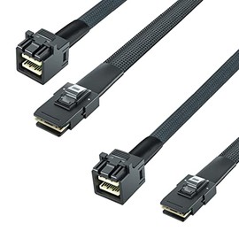 10Gtek® 2 Pack Mini SAS SFF-8643 to SFF-8087 Internal SAS Cable, 0.8-Meter (2.64-ft)