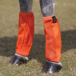 Schneiders Dura-Mesh II Non-Fitted Horse Fly Boots | Set of 4 | Protection & Durability | 1000D Mesh | 70% UV Shielding | Color Orange/Orange | Size Pony (11" Tall)