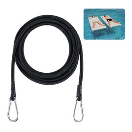 Foam Water Pad Mat Bungee Cord, 118 Inch Foam Lake Mat Cord with 2 Stainless Hooks, Lily Pad Bungee Cord, Floating Water Mat Tether for Secure Mooring Prevent Drifting Away