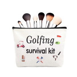 Funny Golf Accessories Stuff Bag for Golfer Golf Lover Travel Toiletry Skincare Pouch Bag Makeup Bags Canvas Coach Cosmetics Organiser for Women Girls Portable Storage Pouch Zipper Bags