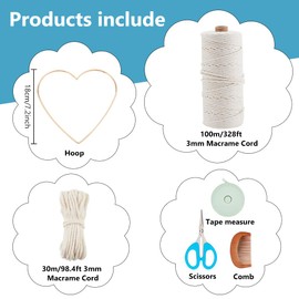 INFUNLY Macrame Angel Wings Kit - DIY Angel Wings Woven Wall Hanging for Christmas, Birthday with Instructions