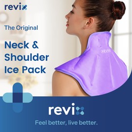 REVIX Shoulder Ice Pack Reusable Large Neck Shoulder Ice Pack Wrap for Upper Back Tiredness, Soothing Discomfort and Fatigue, Purple