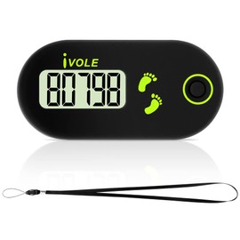 Flintronic Mini Pedometer 3D Walking Pedometer, Portable Sports Pedometer with Clip Lanyard, Track Steps in Real Time, Pedometer for Older Kids/Fitness Men/Women/Elders