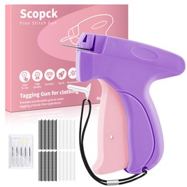 Stitchy Gun for Clothes - Handheld Stitch Gun Quick Clothing Fixer - Mini Sewing Micro Tagging Gun - Includes 6 Needle, 1000 Black Fasteners & 1000 White Fasteners (Purple)