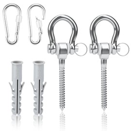 2 Stück Schaukelhaken für Holzbalken, 180° Schaukel Haken 304 Edelstahl, Deckenhaken Schwerlast, 500KG Tragkraft, Haken für Yoga Hängematte Sandsack Veranda Schwingen