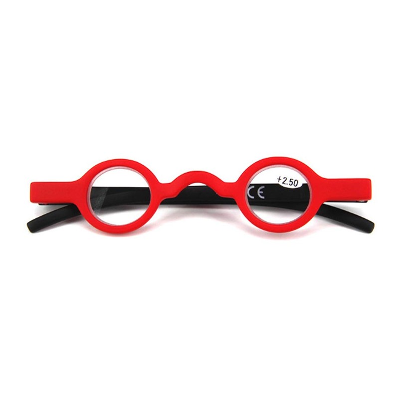 Inlefen Unisex Mini Round Frame Spring Hinge Reader Presbyopic Glasses,