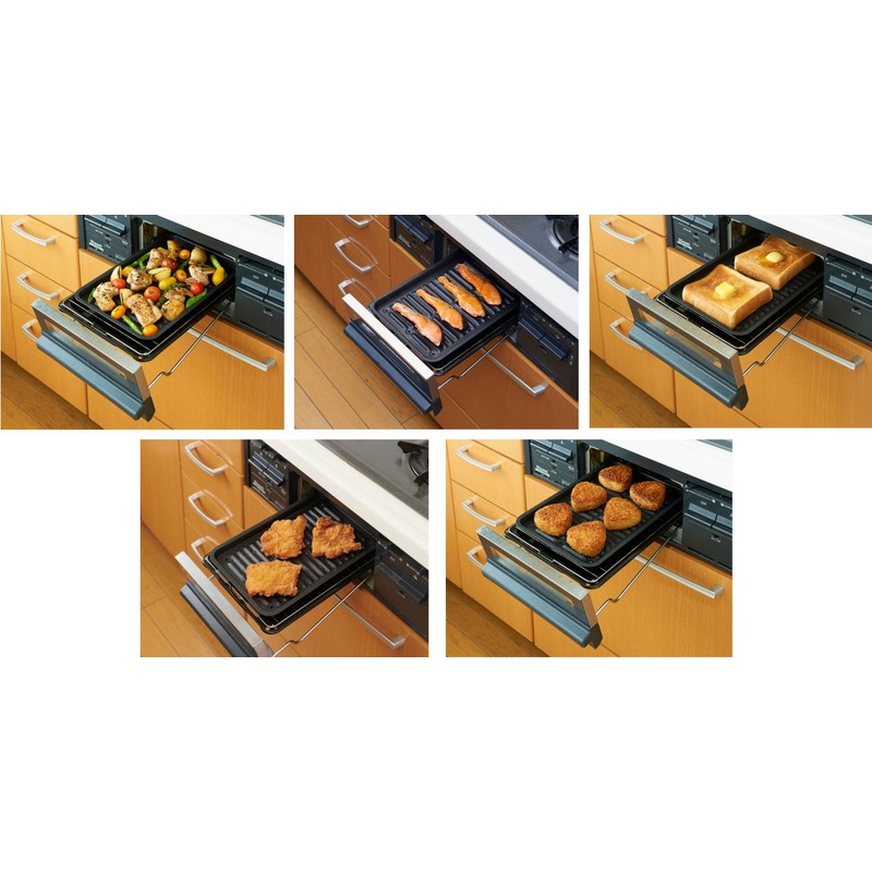 1007123 Grilled Fish Tray, Wide Marble Coat, Marble