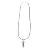 FOMIYES Natural Stone Pendant Necklace Purple Agate Crystal Charm with
