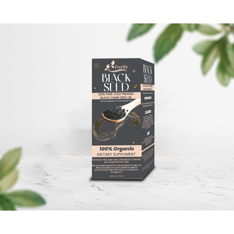 Purifyproduct Organic Black Seed Oil Cold Pressed Nigella Sativa Black
