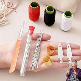 Muorruo 34-piece Set with Large Eye Steel Sewing Needles, Portable DIY Needlework Kit, Sewing and Quilting Needles