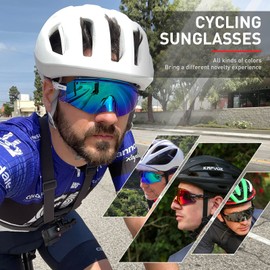 KAPVOE Cycling Glasses Mountain Bike Sunglasses MTB Windproof Motorcycle Goggles Men Women Triathlon Sports Running