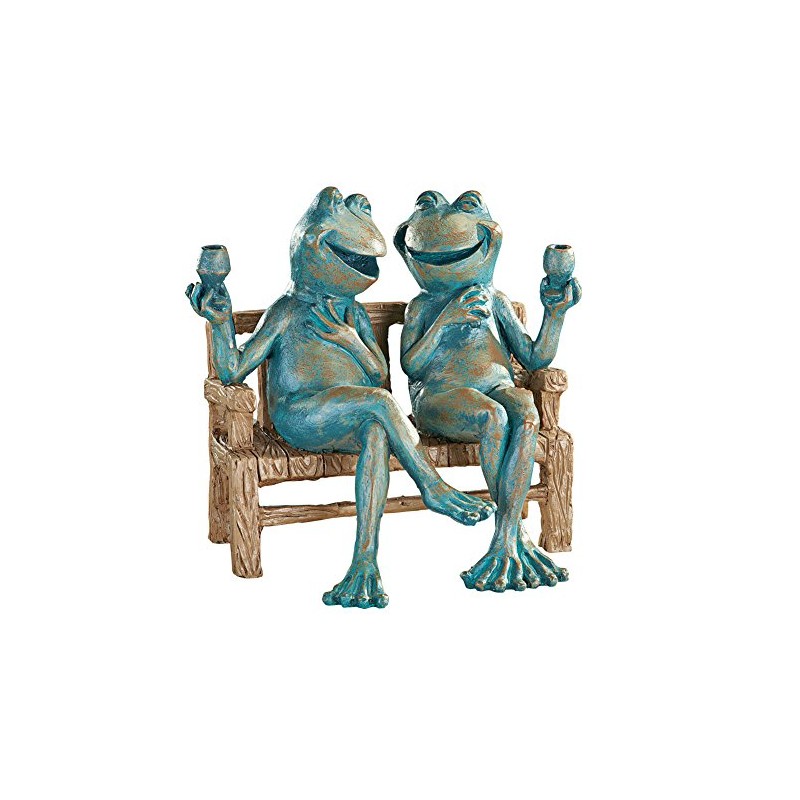 Snoogg Happy Hour Frogs Garden Statue
