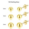 Hmzidz 3 Pairs Sterling Silver 925 Stud Earrings Set for