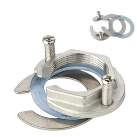 Faucet Fixing Nut Kit,Stainless Steel Single Hole Faucet Fixing Piece,31mm Tap Nut Mounting Type Connector to Prevent Loosening for Hot and Cold Water Tap in Kitchen and Bathroom Basins (Silver,1 Set)