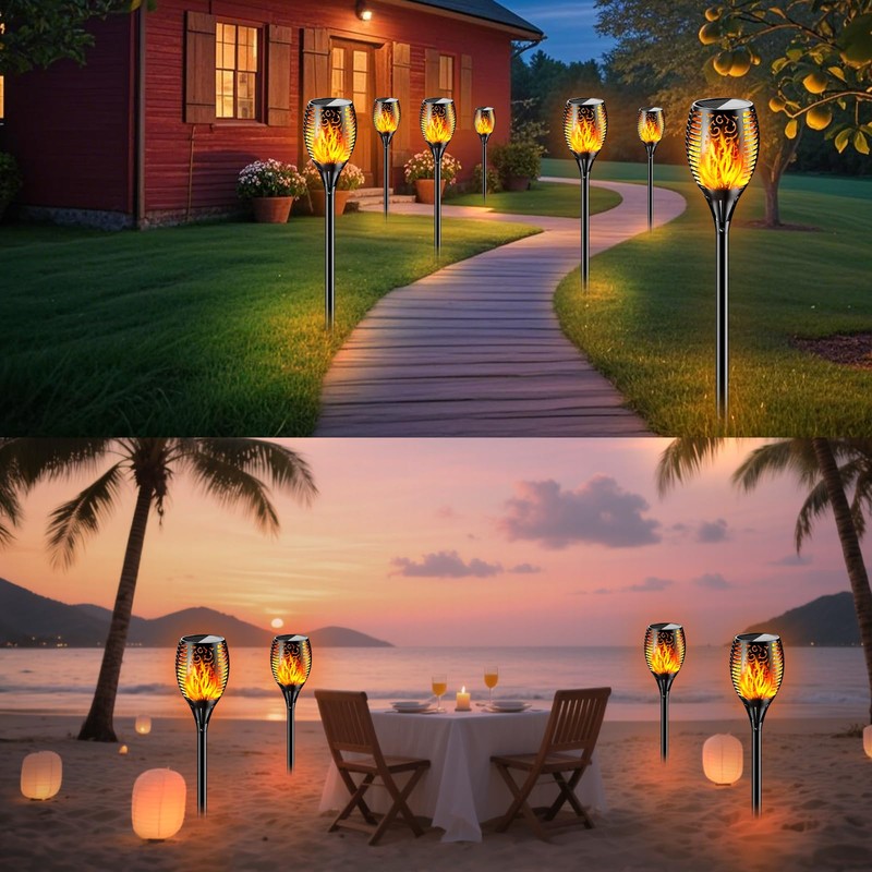 YoungPower Large Solar Torch Lights Flickering Flames Torches 43'' Height