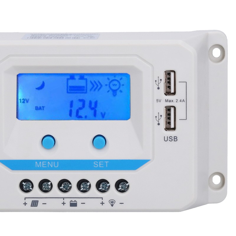 Solar Charge Controller Panel PWM 30A Household ABS Shell LCD