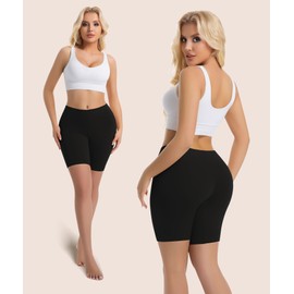 Yeblues 4 Pack Womens Cotton Boyshorts Underwear Boxer Slip Shorts Anti Chafing Biker Shorts Plus Boy Short Panties(Black,Large)