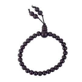 SATVIK 6mm Ebony Black Wood Bead Bracelet – Natural Glossy Finish | Handcrafted Stretch Bracelet for Men & Women | Premium Quality, Lightweight, Stylish Jewelry Gift