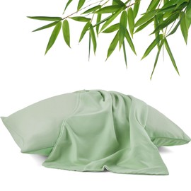 DONAMA Pillowcase Fit All Types of Pillow, 1pc Moisture Wicking and Cooling Fabric Pillow Cover with Envelope Closure - King Size 35.43" x 19.69" (Green)