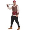 5 Pcs Men's Pirate Costume Set Renaissance Medieval Shirt Vest