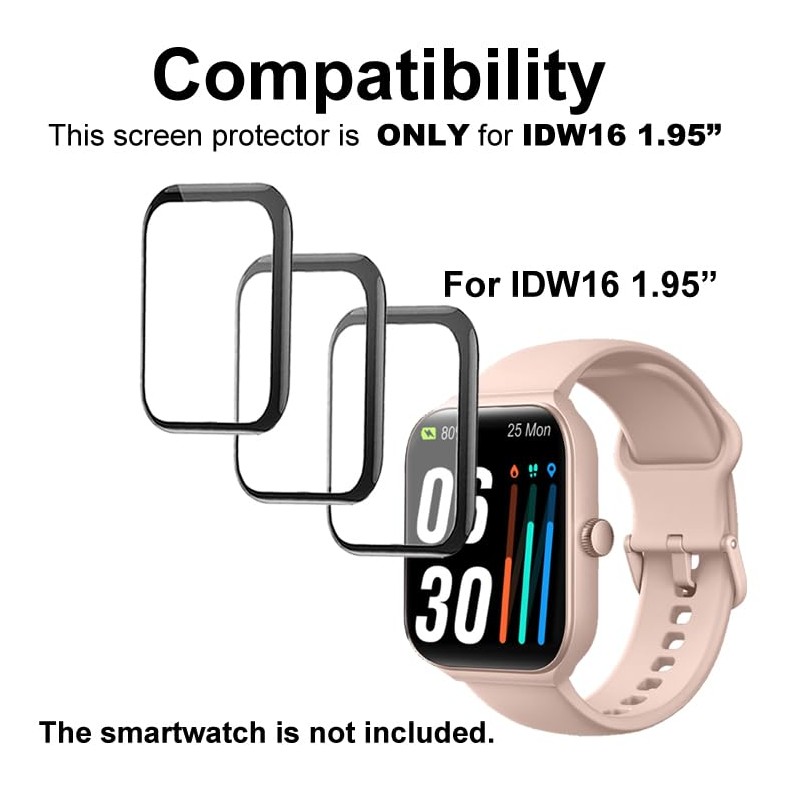 smaate 3D Screen Protector Compatible with VERYFIT IDW16 1.95 inches