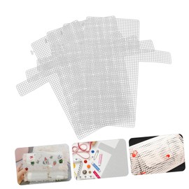 AUTSUPPL 4pcs Sheets Hook Bag Mesh Bag Kit Tote Purse Making Grid Canvas Wallet Canvas for Bargello Craft Mesh for Aquarium Office Product Mesh Fabric Net DIY Bag Material Plastic White
