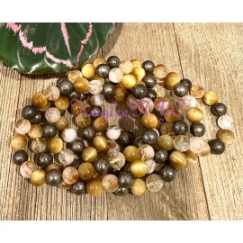 Citrine Wholesale 6 Pcs Solar Plexus Chakra 8mm 7.5” Crystal Healing Stretch Bracelet